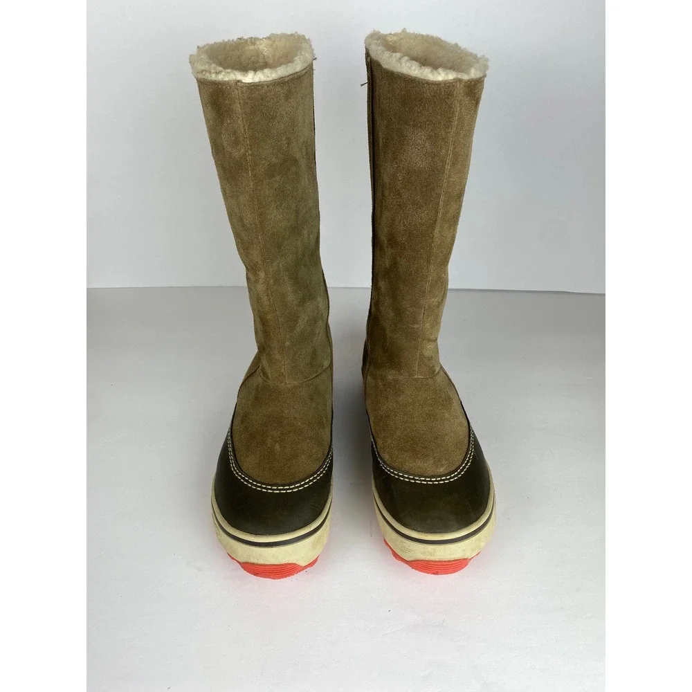 Sorel Brown Suede Winter Boots‎ Women 6.5 NL1609-269 Coral Sole Snow Boots